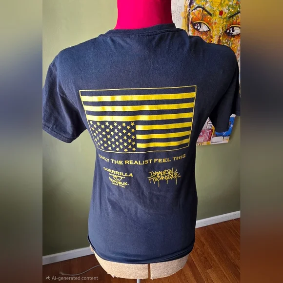 Vintage 2000s Y2K Immortal Technique Guerrilla Republik Hip Hop T-Shirt Small - Picture 2 of 3